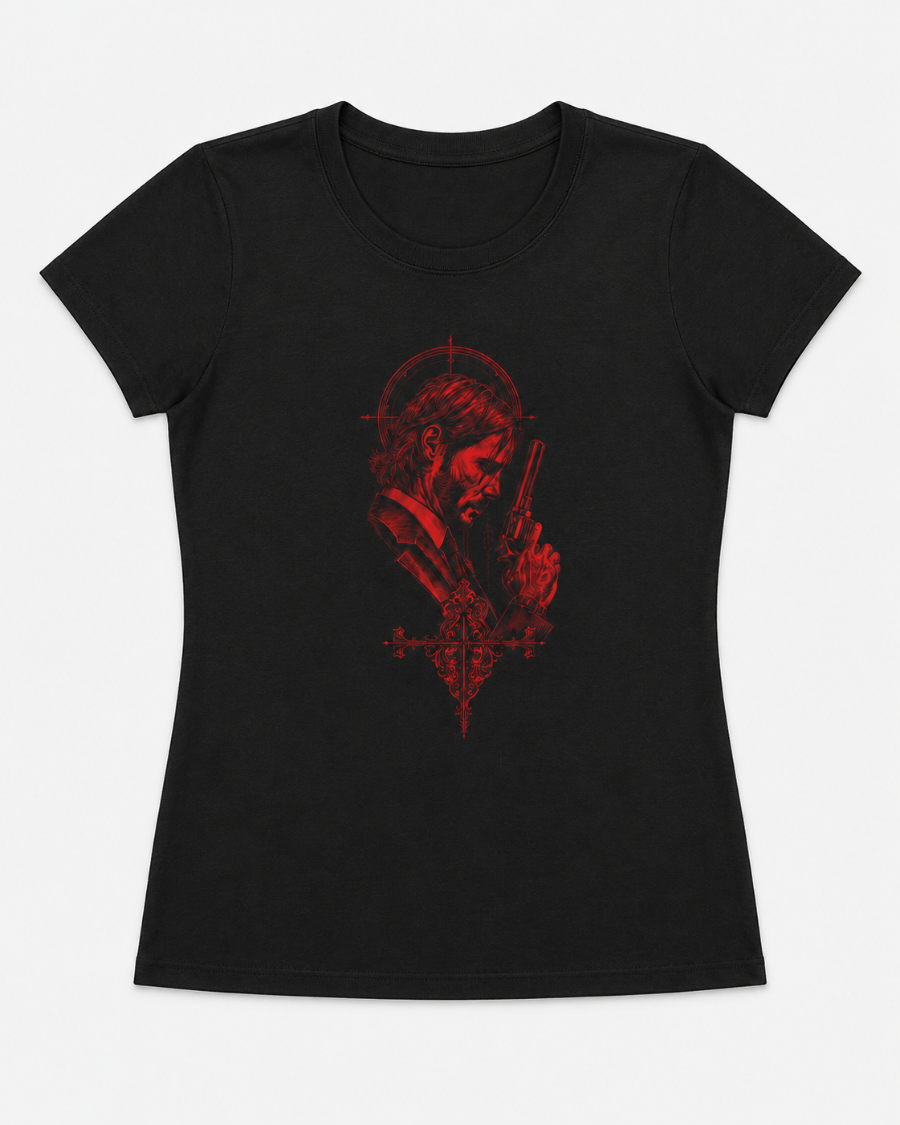 T-Shirt Red Revolver John Wick Portrait
