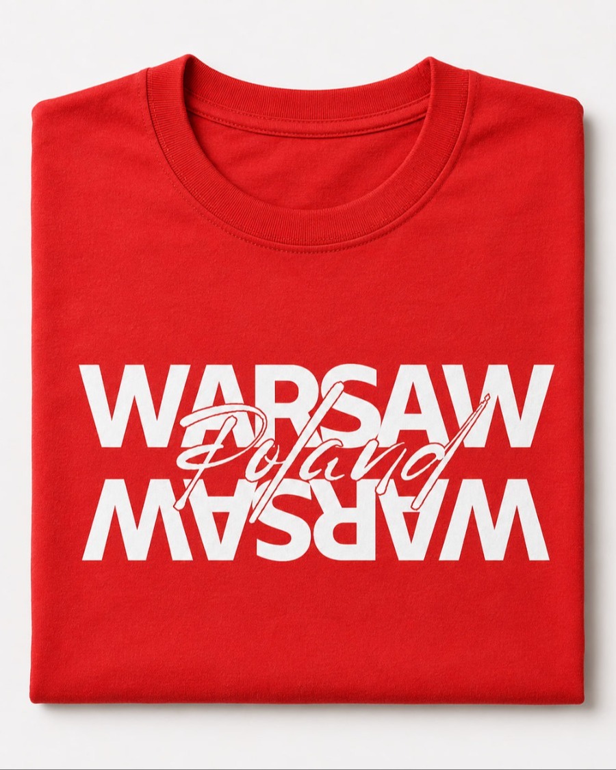 Warsaw Poland T-Shirt — Red