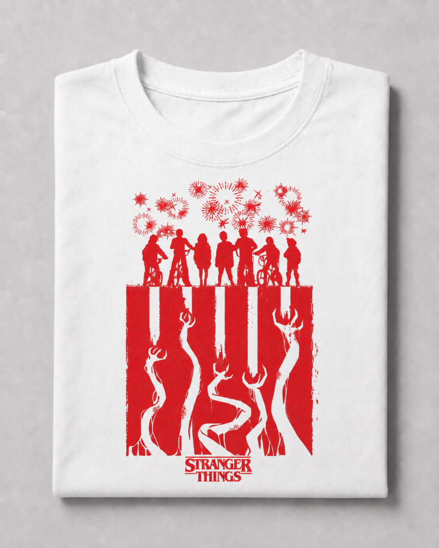 Stranger Things Upside Down T-Shirt — White