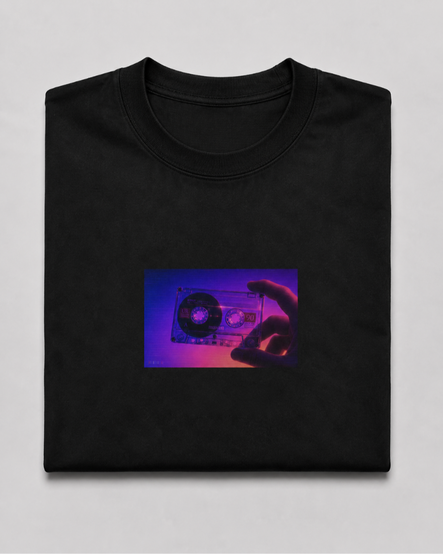 Neon Cassette T-Shirt — Black