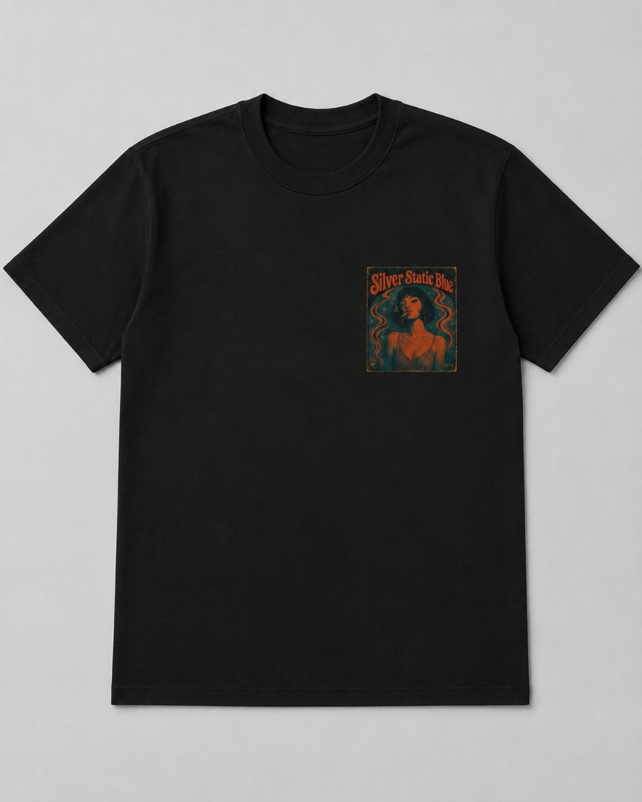 Silver Static Blue Vinyl T-Shirt