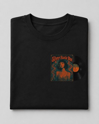 T-shirt Silver Static Blue Vinyl