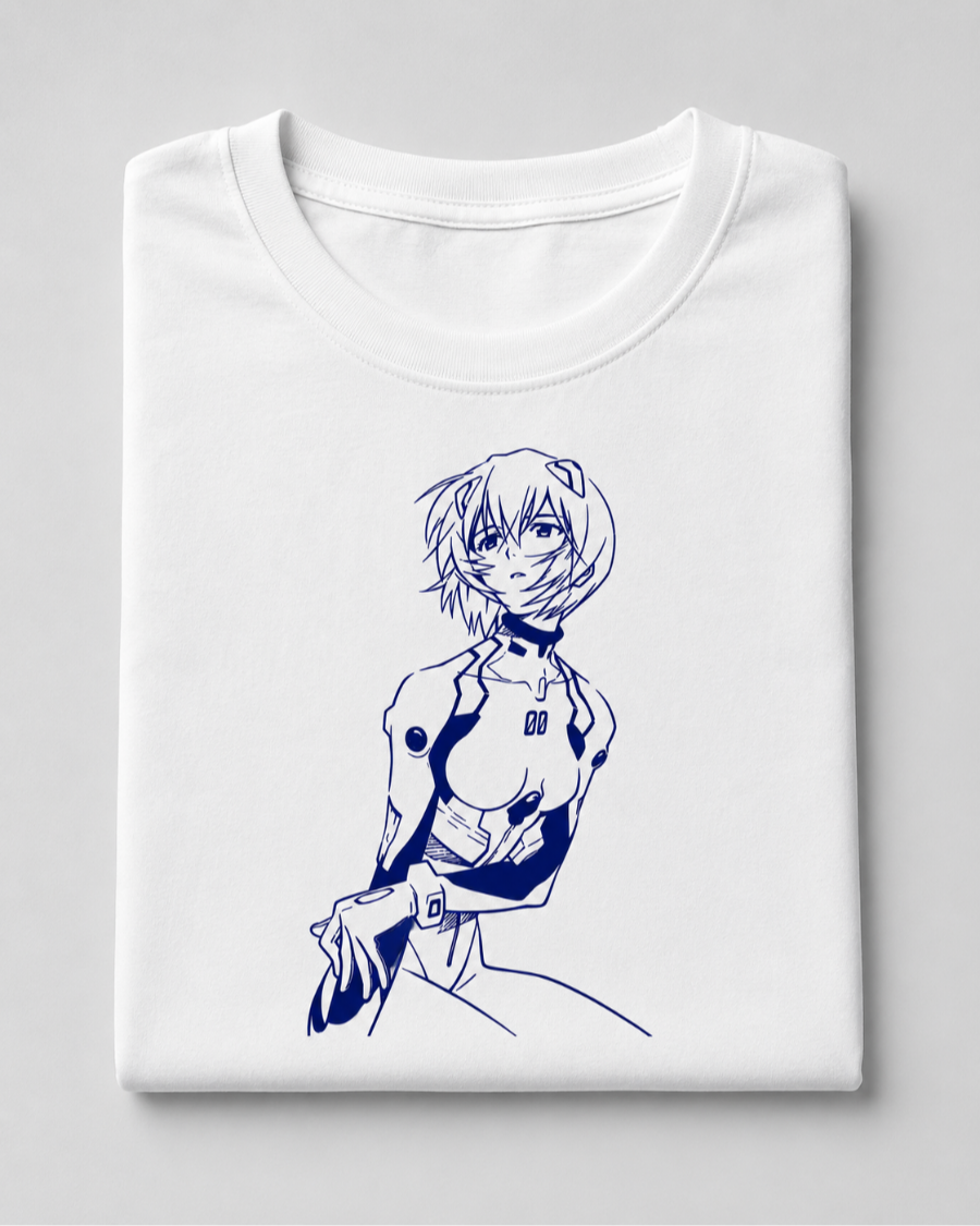 Minimal Anime Line Art T-Shirt — White