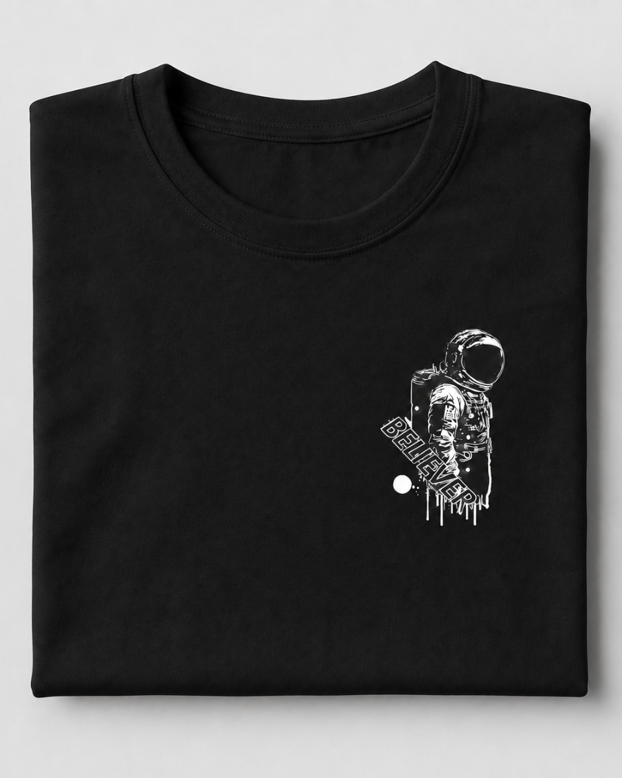 Believer Astronaut T-Shirt — Black