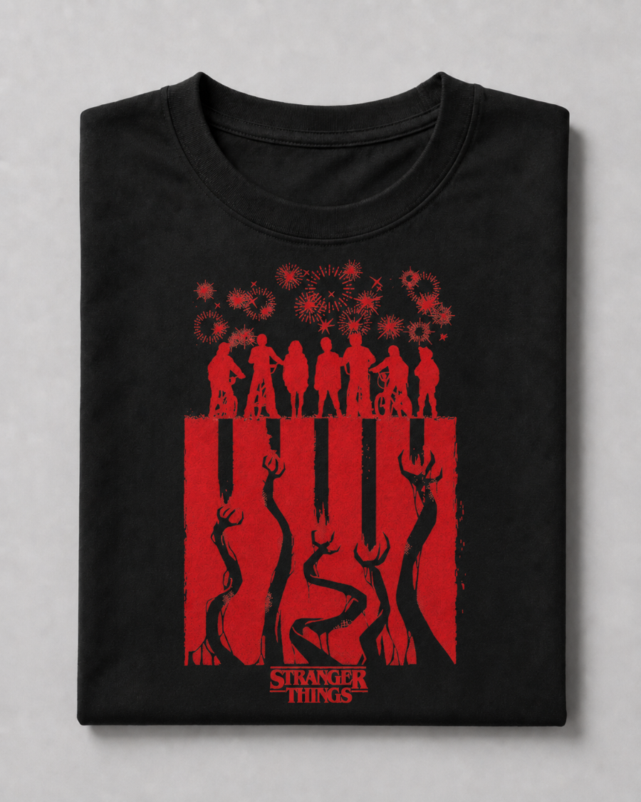 Stranger Things Upside Down T-Shirt — Black