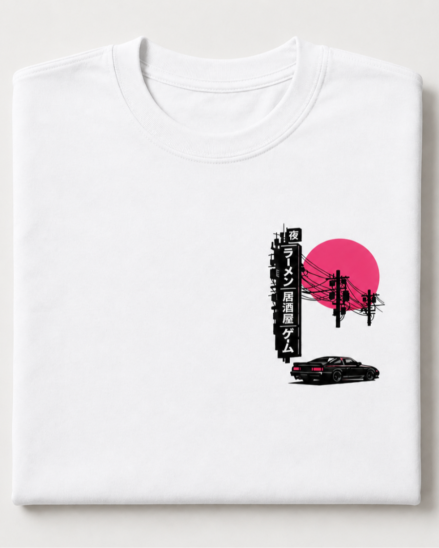Tokyo Night Drive T-Shirt — White