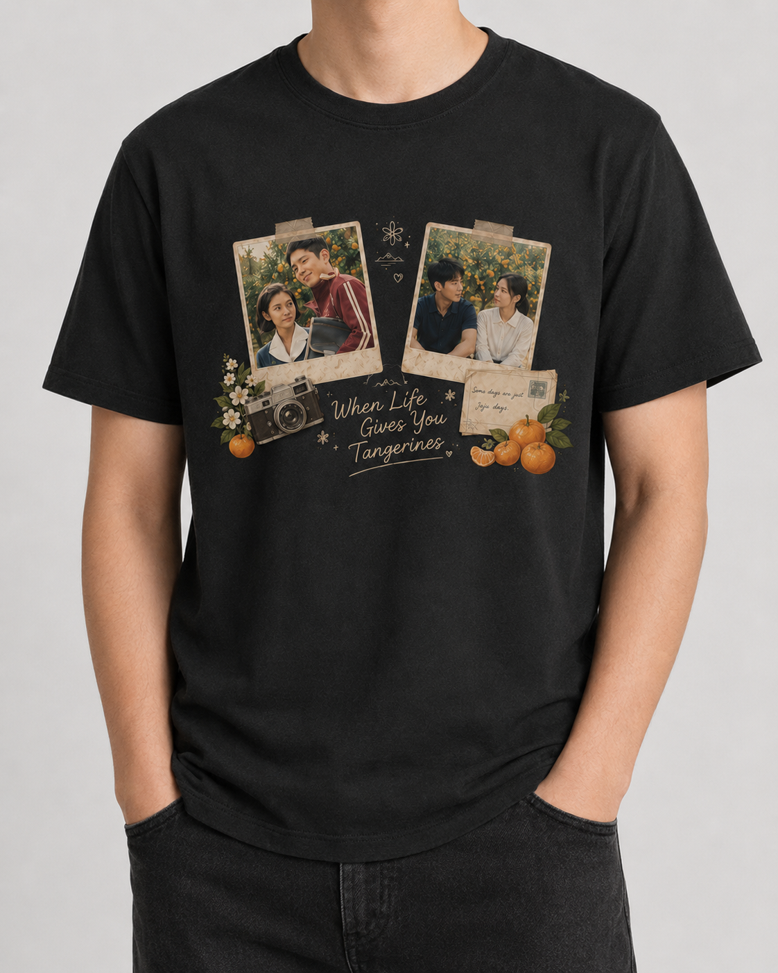 When Life Gives You Tangerines T-Shirt — Black