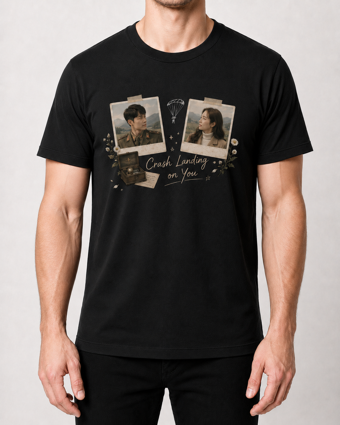 Crash Landing on You T-Shirt — Black