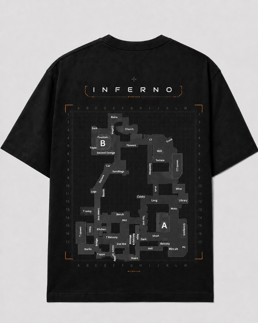 Inferno Map T-Shirt — Black