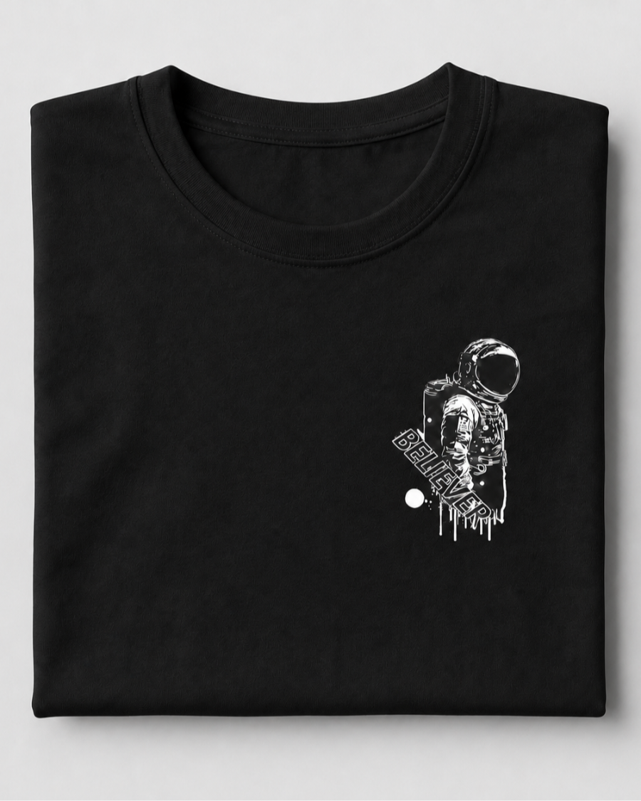 Believer Astronaut T-Shirt — Black