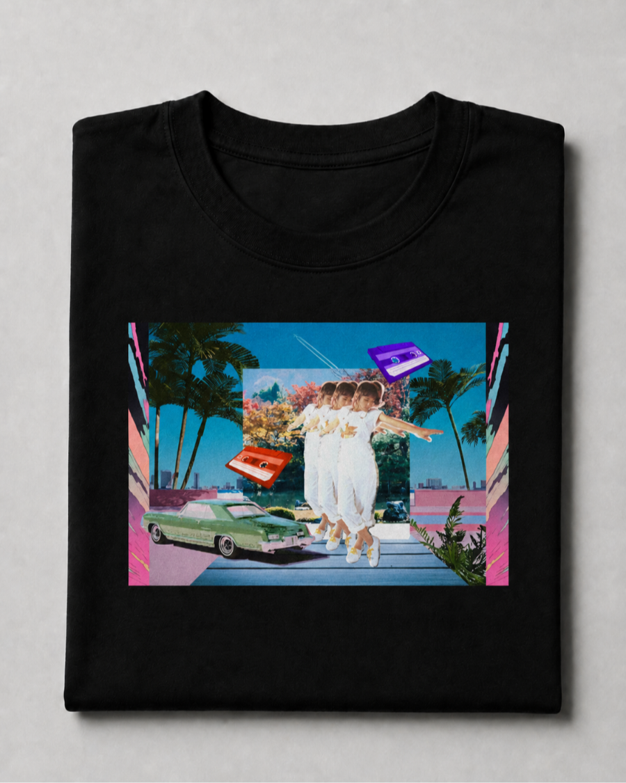 Retro Dreamscape T-Shirt — Black
