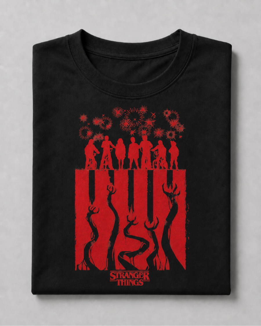 Stranger Things Upside Down T-Shirt — Black