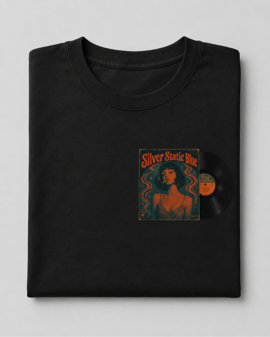 Silver Static Blue Vinyl T-Shirt