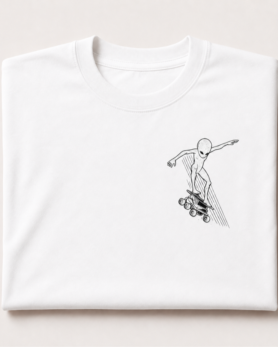 Skater Alien T-Shirt — White