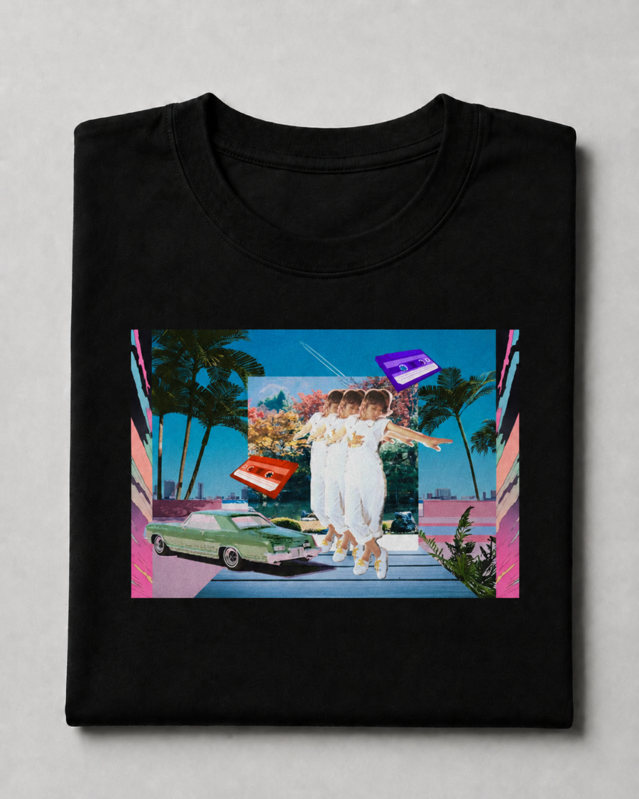 Retro Dreamscape T-Shirt — Black