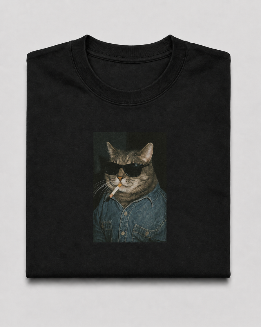 Cool Cat T-Shirt — Black