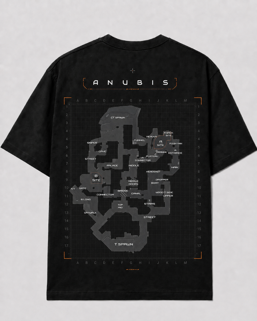 Anubis Map T-Shirt — Black