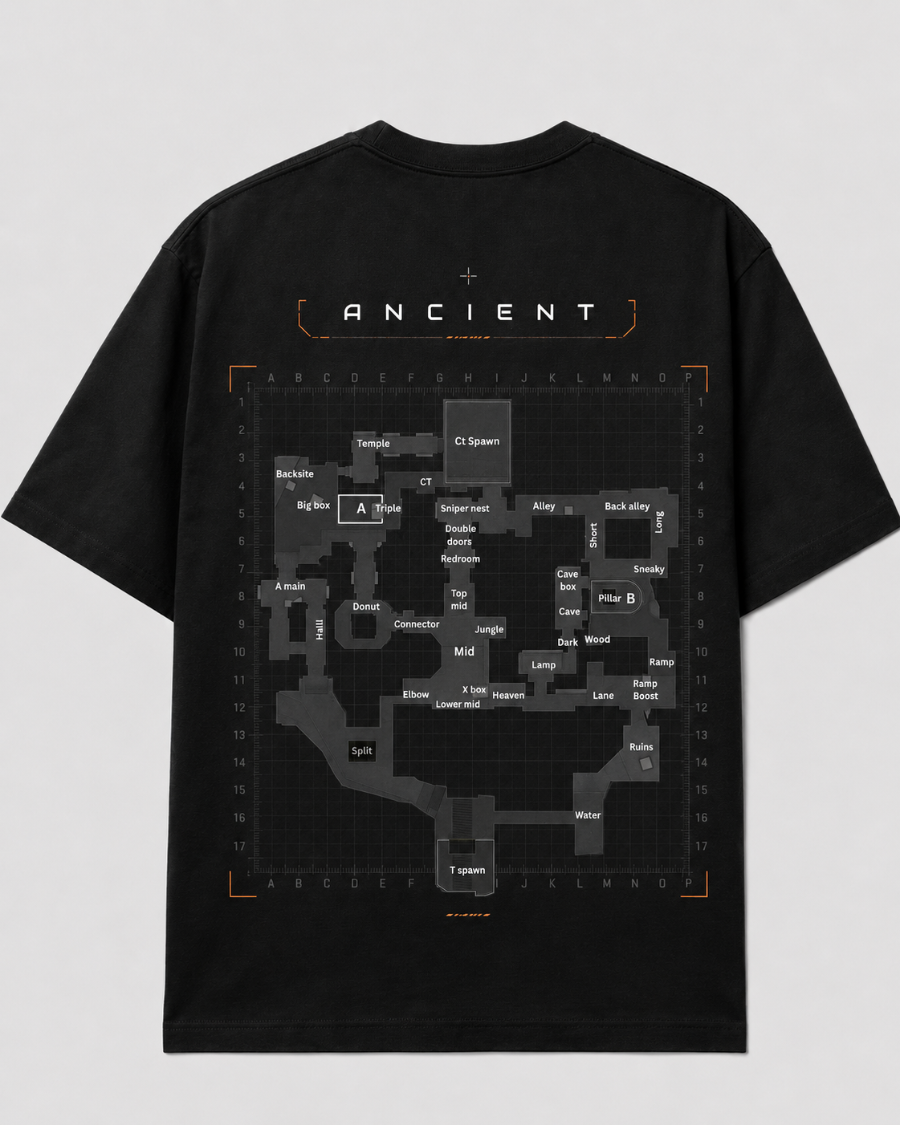 Ancient Map T-Shirt — Black