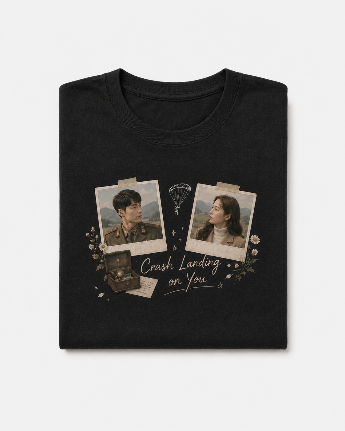 Crash Landing on You T-Shirt — Black