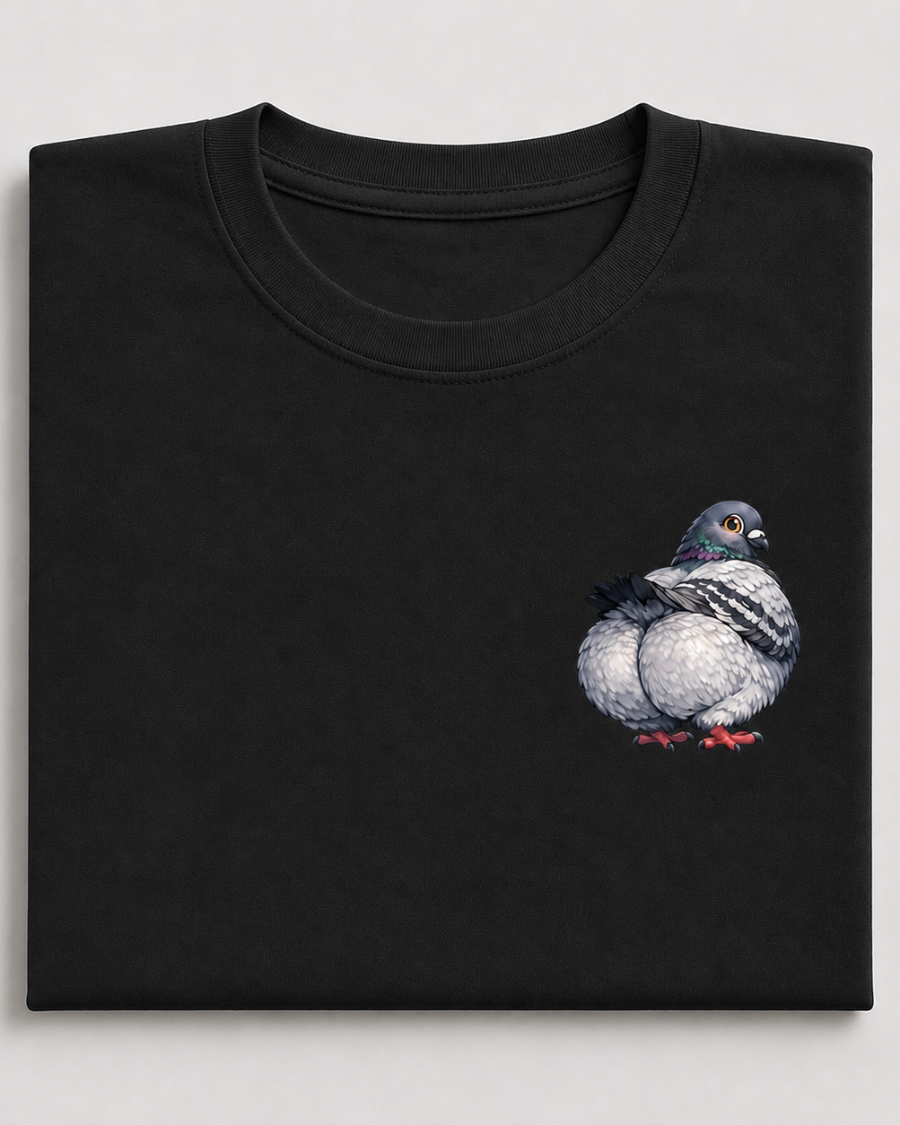 Cute Pigeon T-Shirt — Black